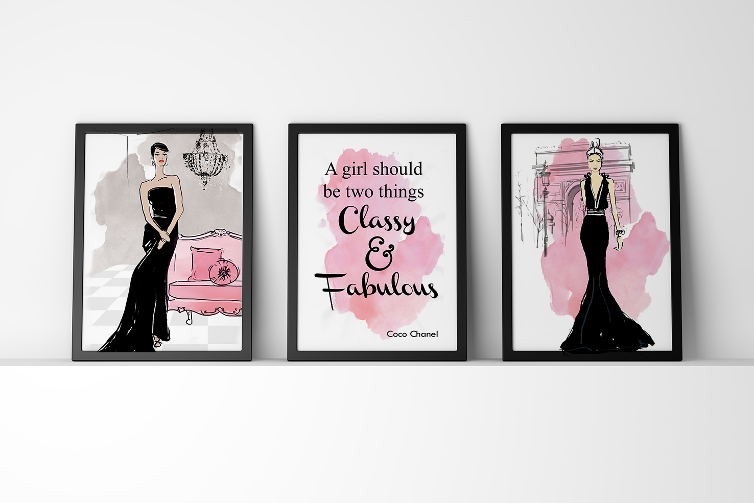 Set of 3 Coco Chanel Quote Prints