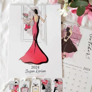 2024 fashion illustration calendar Susan Kerian