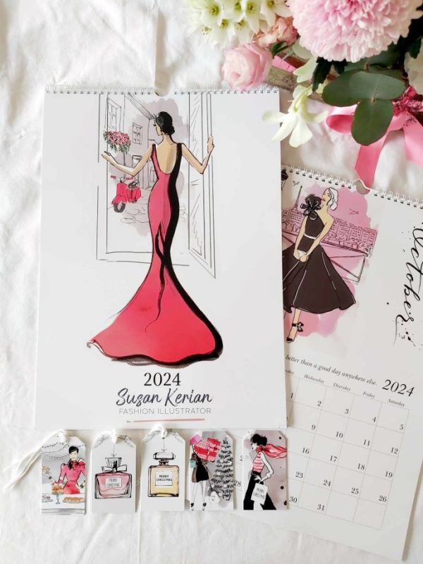 2024 fashion illustration calendar Susan Kerian